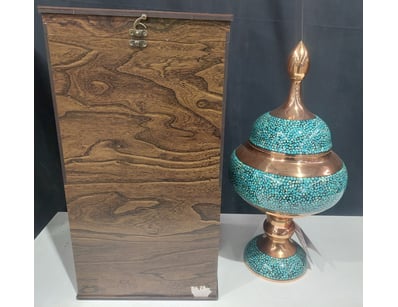 PERSIAN FIROOZEH KOOBI (TURQUOISE INLAY) PEDESTAL ...