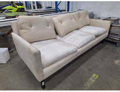 3 Seater Couch, Off White, Black Wooden Legs, Appr...