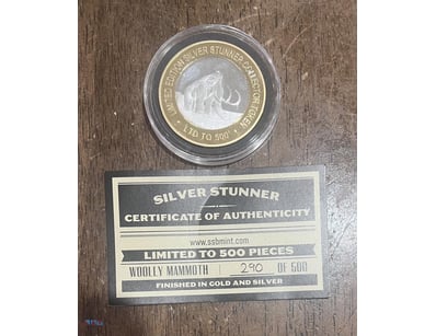 2015 WOOLLY MAMMOTH SILVER STUNNER COIN & DISPLAY ...