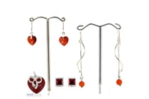 Assorted Orange Simulated Stone And Sterling