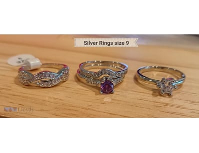 3 X SILVER RINGS SIZE 9        

Condition: Good -...