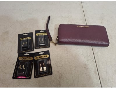 1 x MICHAEL KORS burgundy ladies wallet with  wris...