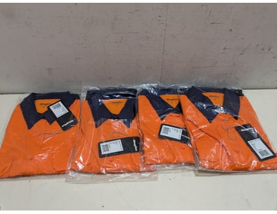Bulk lot of KingGee work shirts in orange with nav...