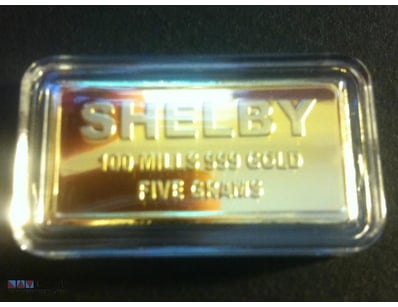 5 GRAM AWESOME MUSCLE CAR INGOT "SHELBY" FINISHED ...