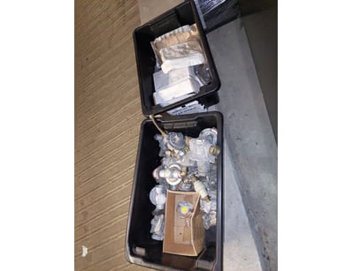 Lot containing plumbing fixtures and components. B...