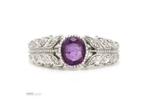 14K Yellow Gold, Pink Sapphire And Diamond, Art