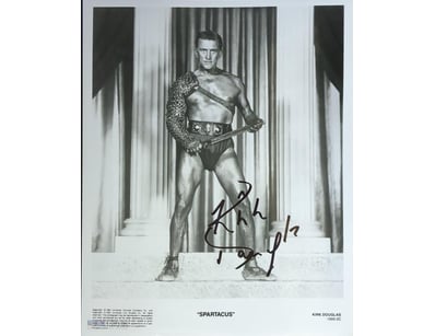 BLACK AND WHITE PHOTOGRAPH FEATURING KIRK DOUGLAS ...