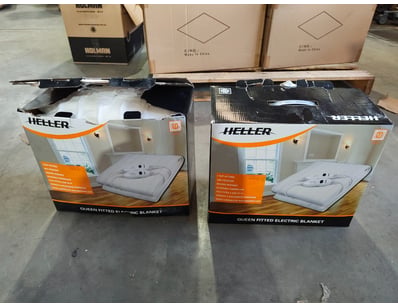 Lot of 2x Heller Queen Fitted Electric Blankets. E...