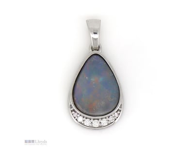 14K YELLOW GOLD, 1.94CT LIGHTING RIDGE OPAL AND DI...