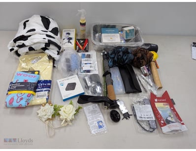 Assorted homewares and Gifts, includes onesie, gla...