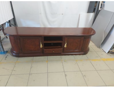 Entertainment unit, two cabinet sections. Central ...