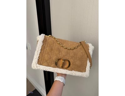 DIOR SUEDE CARO WITH WHITE SHEARLING (RRP $9,000 A...