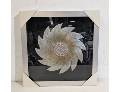 Striking contemporary framed floral artwork featur...