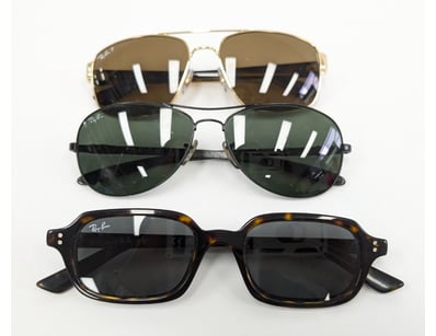 Lot of 3 pairs of Ray-Ban sunglasses featuring div...