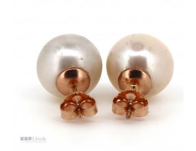 14CT ROSE GOLD, WHITE CULTURED SOUTH SEA PEARL, ST...
