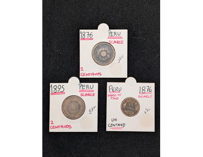 COLLECTION OF THREE PERU CURRENCY

Years Include...