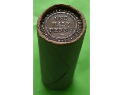 ROLL OF KGV AUSTRALIAN HALF PENNY, UNKNOWN MIX YEA...