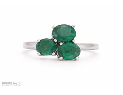 NATURAL ZAMBIAN EMERALD RING ON 925 SILVER - WITH ...