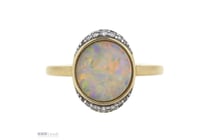 14K Yellow Gold, Andamooka Opal And Diamond,