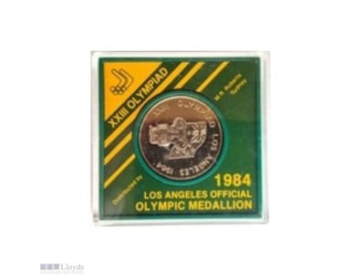 1984 LOS ANGELES OFFICIAL OLYMPIC MEDALLION IN CAS...