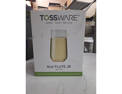Tossware, 6Oz Flute Jr, Plastic Glassware, Approxi...