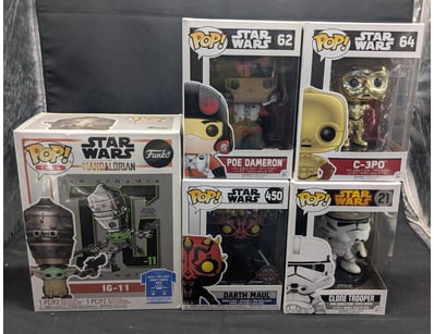 STAR WARS FUNKO POP COLLECTION - FIVE FIGURES SET...