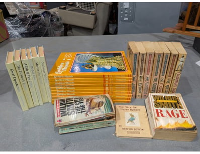 Assorted vintage style books


