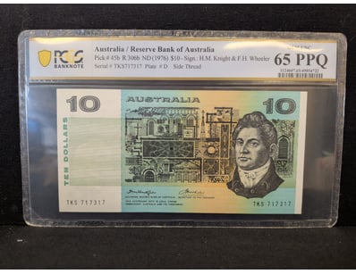 AUSTRALIA RESERVE BANK $10 NOTE 1976 (R306B ND)
...