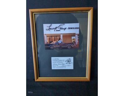 LOWELL HAYS JEWELERS FRAMED PHOTOGRAPH WITH AUTOGR...