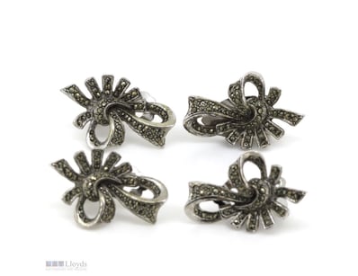 SELECTION OF 2 X VINTAGE MARCASITE EARRINGS.      ...