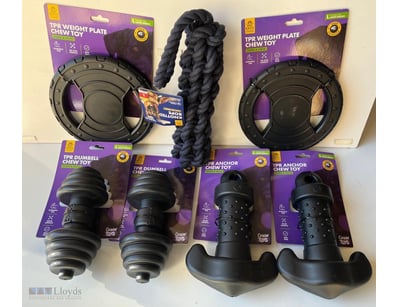 7 X Zeus Large Breed Dog Toys, Durable TPR Constru...