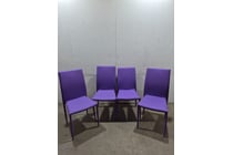 Purple Fabric Stackable Dining Chairs (x4)