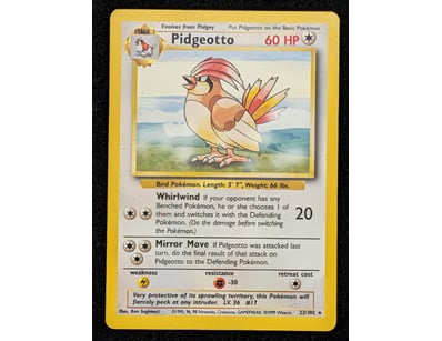 PIDGEOTTO POKÉMON TRADING CARD - BASE SET #22/102...