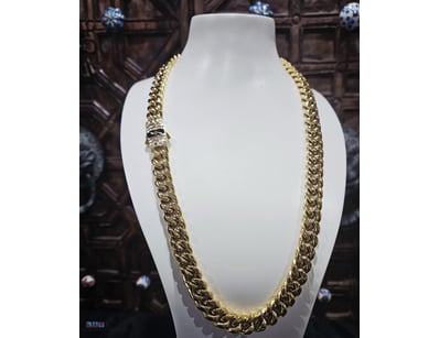 CUBAN  GOLD PLATED  STAINLESS STEEL    CHAIN-60CM-...