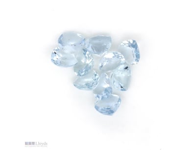 6.25CT TSW X 10, NATURAL BERYL AQUAMARINES     

P...