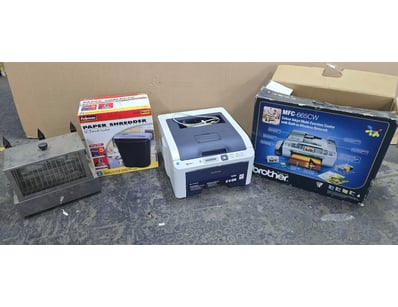 Electrial, includes fellowes paper shredder, broth...