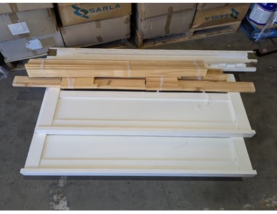 White timber bed frame, multiple Slats 

Dimension...