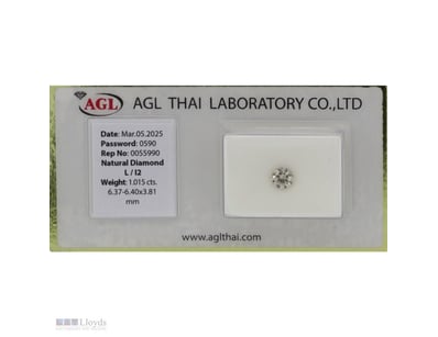 1.015CT CERTIFIED, NATURAL DIAMOND     

Round Bri...