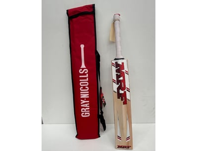 Gray Nicolls MRF cricket bat in natural wood finis...