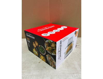 Sunbeam NutriCrisp Glass Air Fryer featuring a tra...