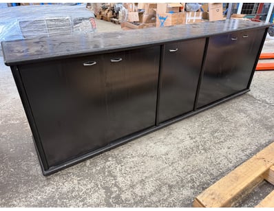 Modern black laminate credenza/sideboard featuring...