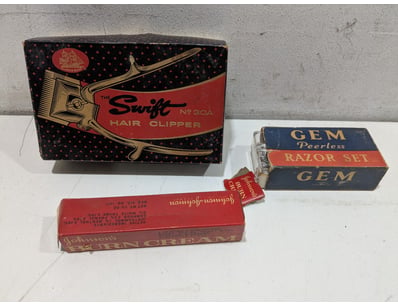 Vintage grooming collection featuring a Swift No. ...