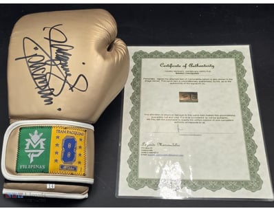 MANNY PACQUIAO SIGNED TEAM PACQUIAO BOXING GLOVES ...