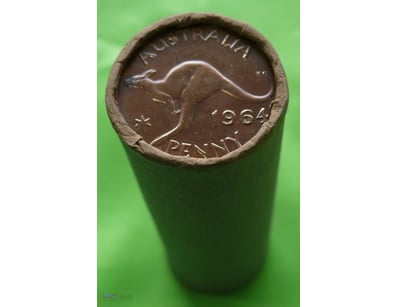 ROLL OF 1964 QEII, AUSTRALIAN PENNY, LAST YEAR OF ...