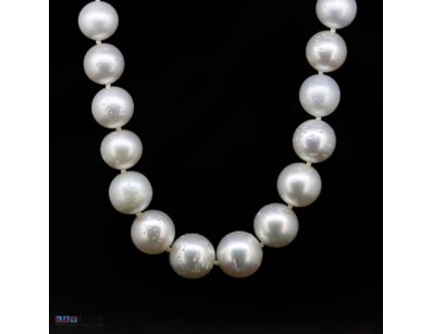 14K WHITE GOLD, WHITE CULTURED SOUTH SEA PEARL AND...