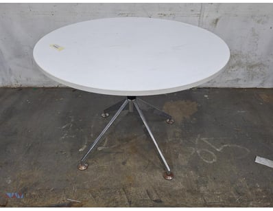 Dining Table, White, Round, Chrome Look Legs, Appr...