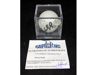 KARRIE WEBB SIGNED GOLF BALL

Condition: Good - ...