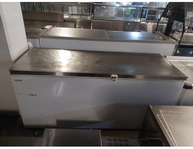 Commercial chest freezer with stainless steel top ...