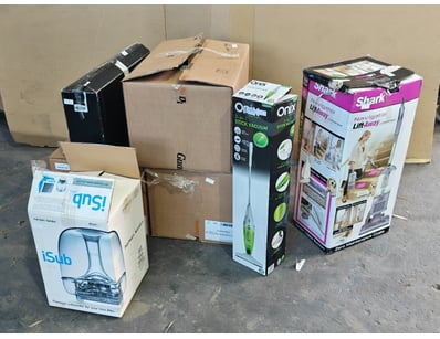 Homewares, including stick vacuum, isub, Shark Nav...