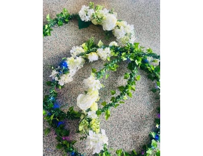 Artificial Flowers Round Wreath Front Door Arch Wa...
